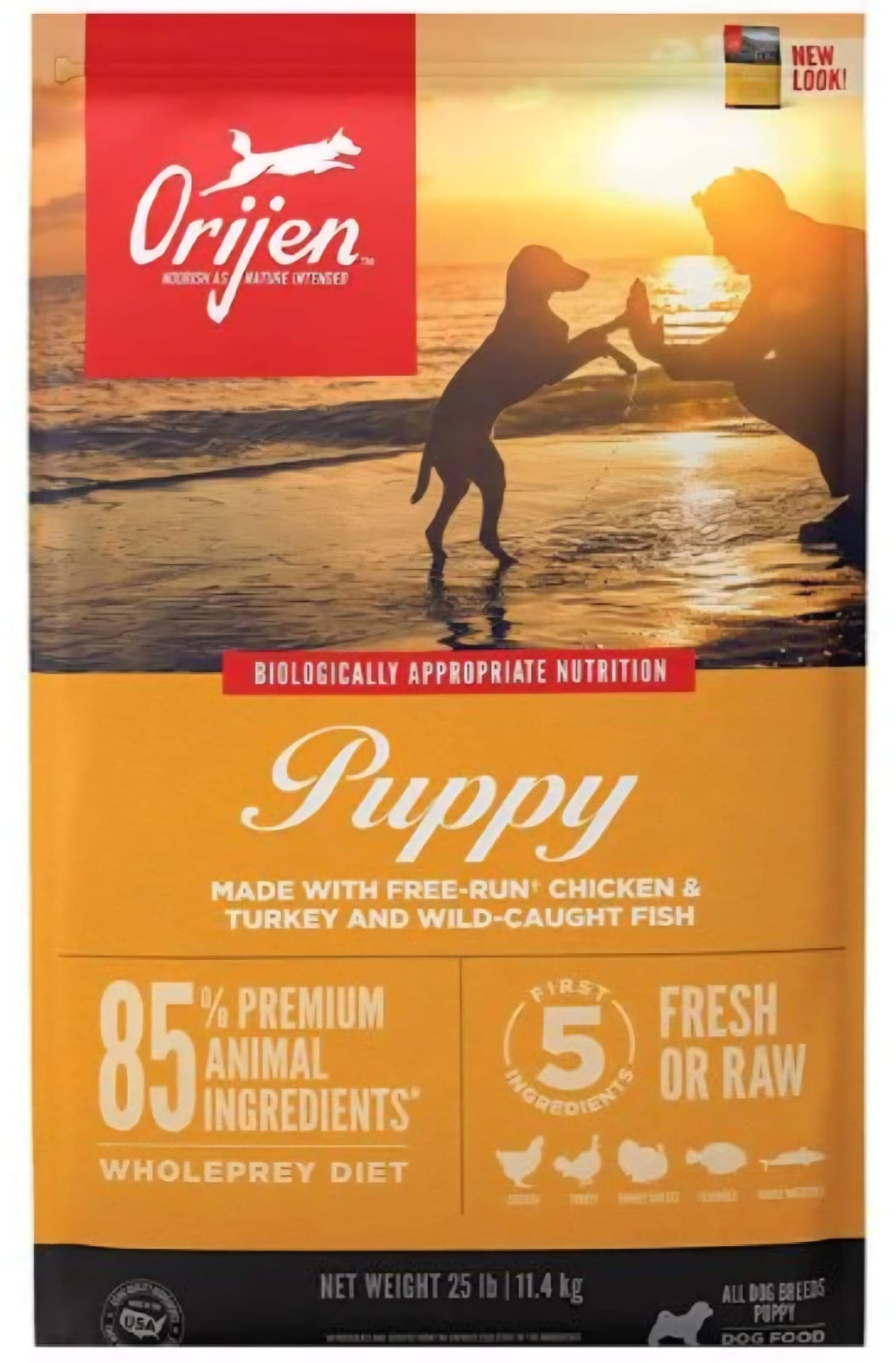 Orijen Puppy Dry Food Made With Fresh Or Raw Chicken ,Turkey And Wild Caught Fish 6kg