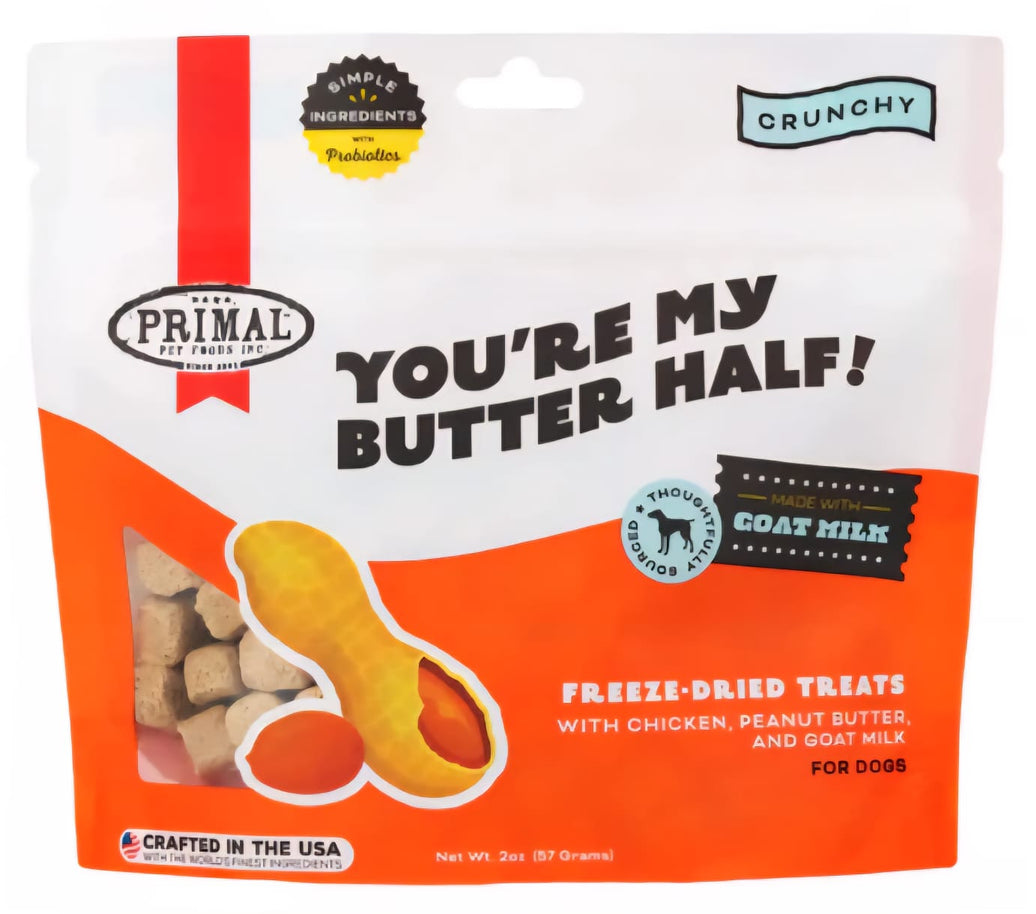 Primal Crunchy Freeze Dried Treats With Chicken Peanut Butter And Goat Milk For Dogs 57g