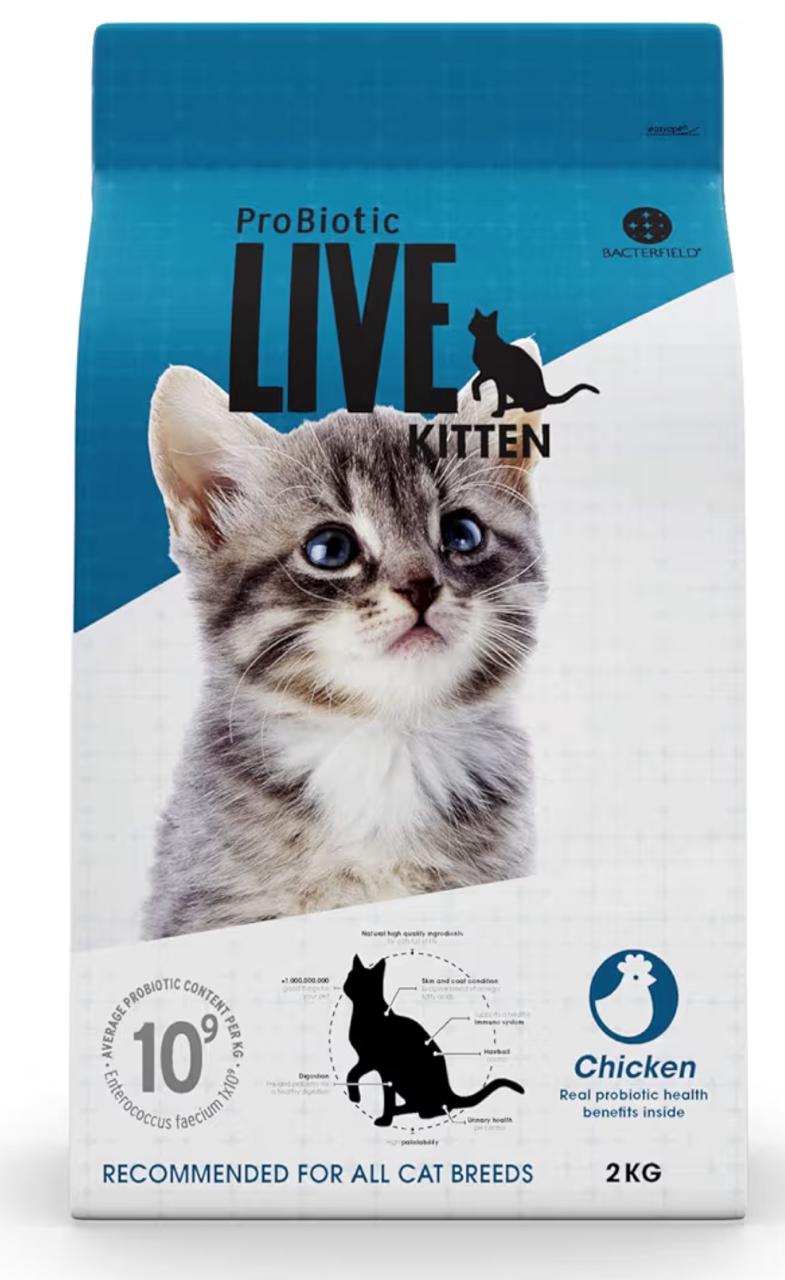 Probiotic Live Dry Food Cat Kitten (Chicken, 2 Kg)