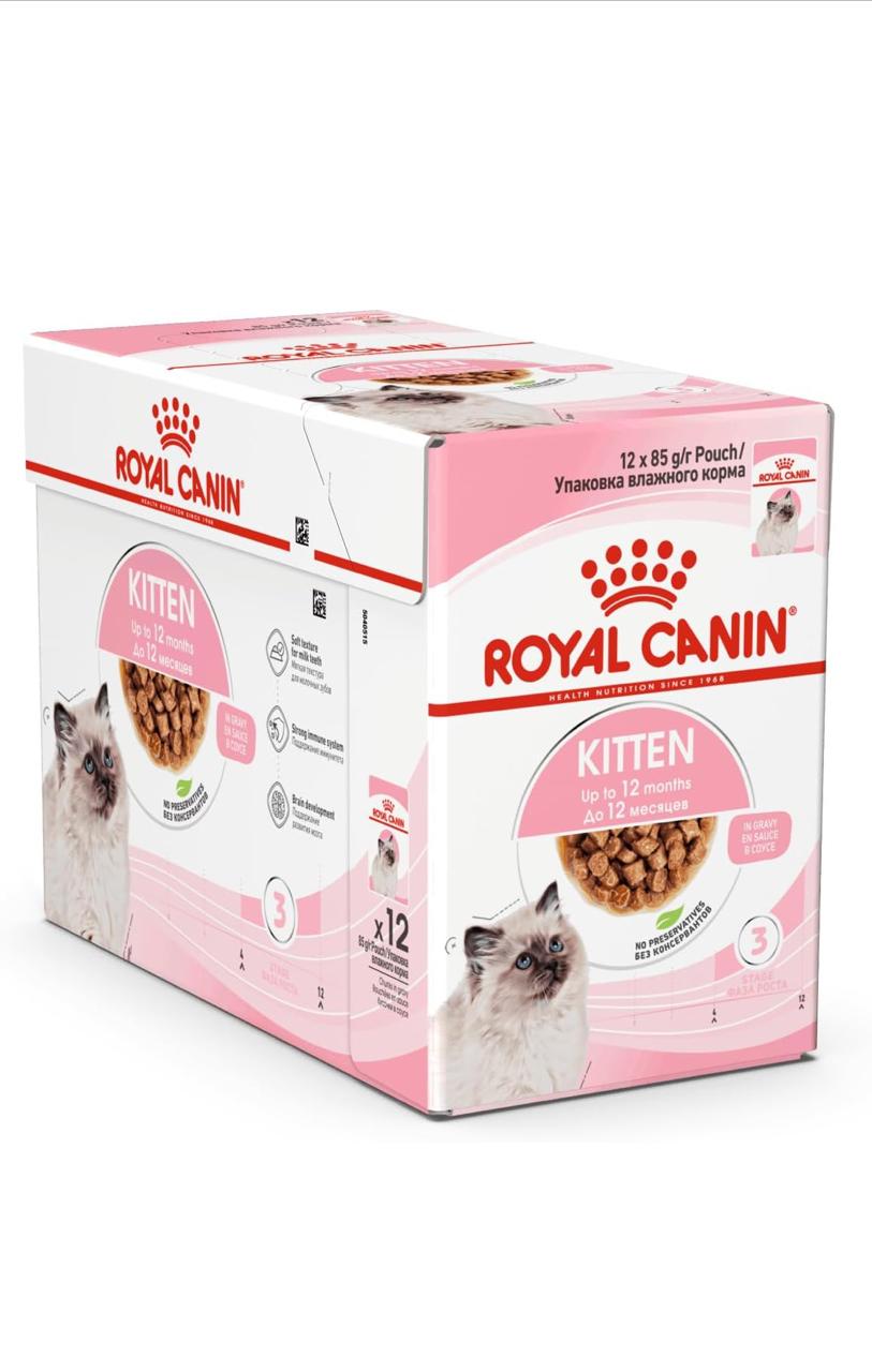 Royal Canin FHN Feline Health Nutrition Kitten Gravy 12x 85gm Cat Wet Food Pouches