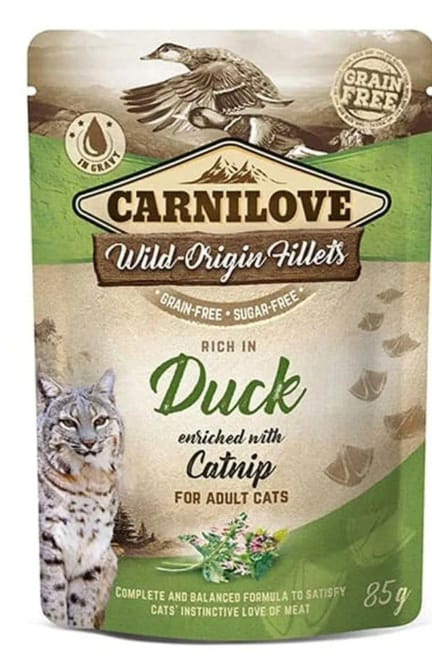 Carnilove Duck Enriched with Catnip for Adult Cats Wet Food - 85G