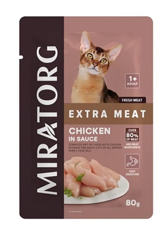 Miratorg EXTRA MEAT with Chicken in Sauce Cat Wet Food - 80G