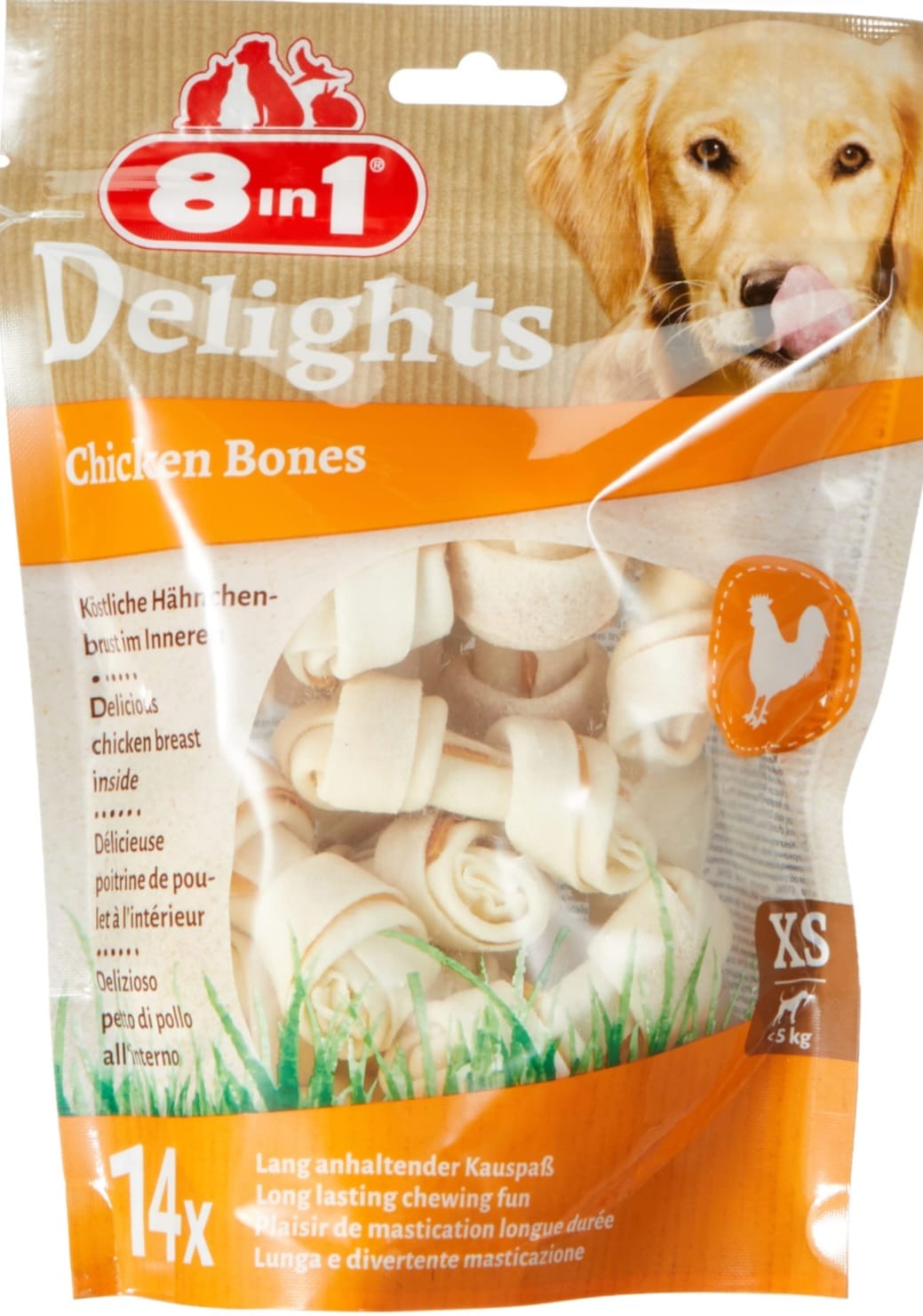 8 in 1 Delights Chicken Bones – XS (14 Pieces, 169 g)