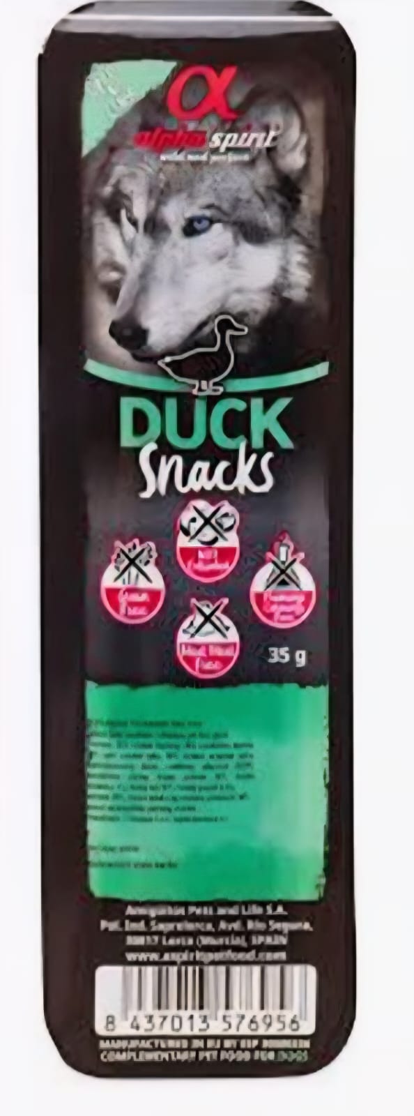Alpha Spirit Duck Snacks for Dogs – 35 g