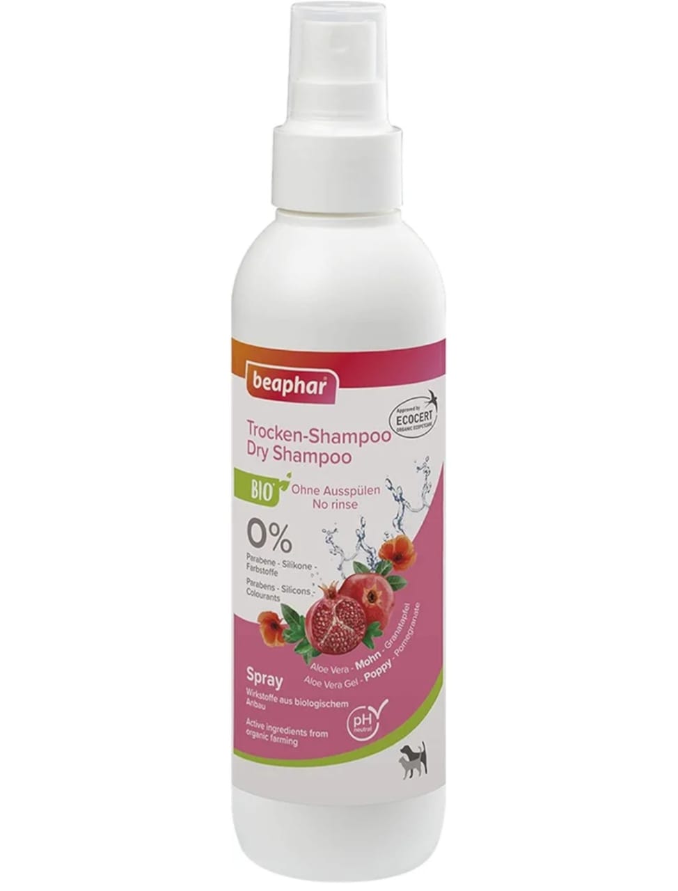 Beaphar  dry shampoo aloe vera poppy pomegranate