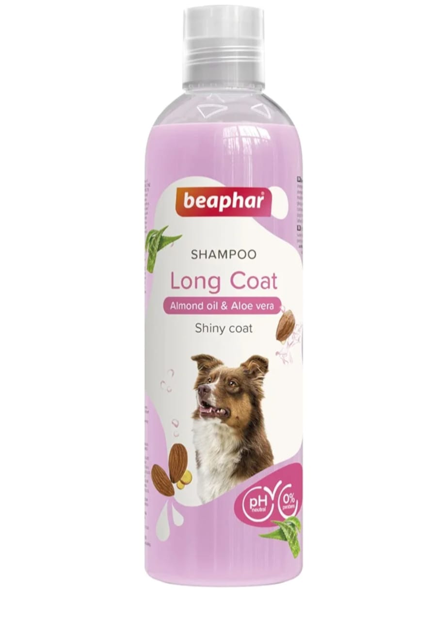 Beaphar long coat dog shampoo ,almond oil and aloe vera