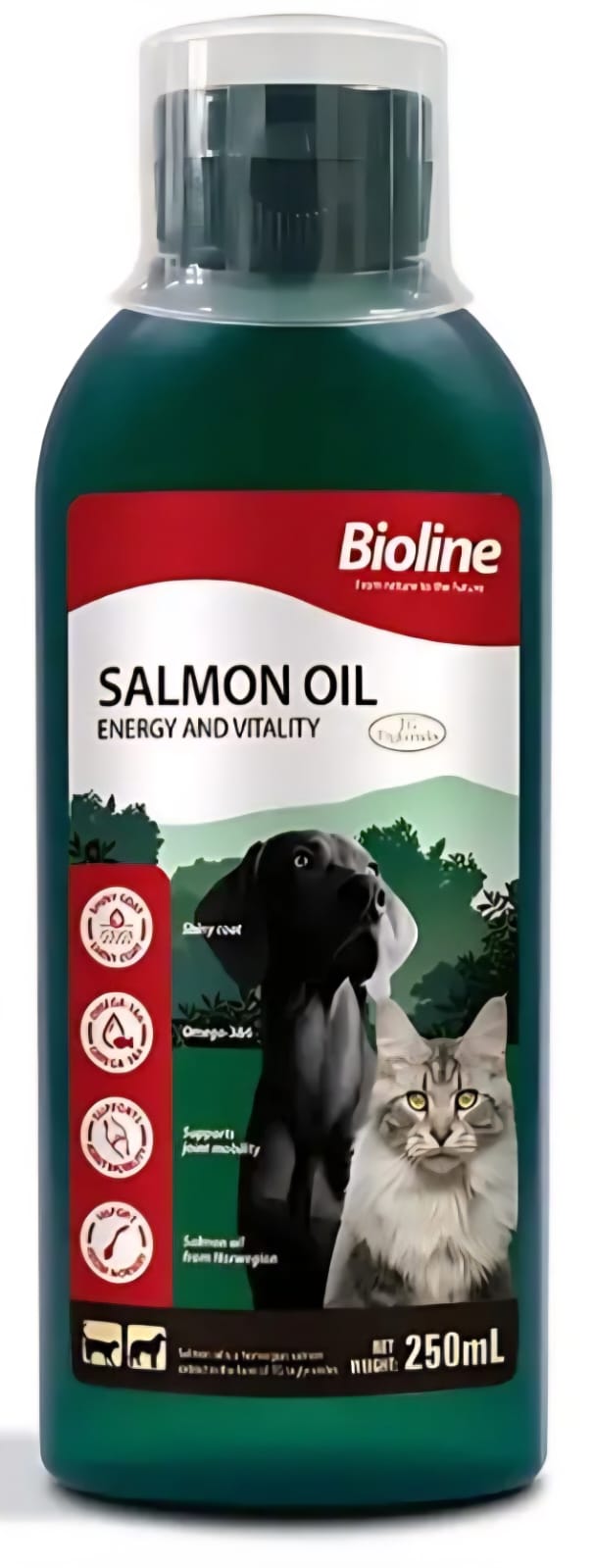 Bioline  Salmon  Oil For Dog And Cat Energy And Vitality 250ml
