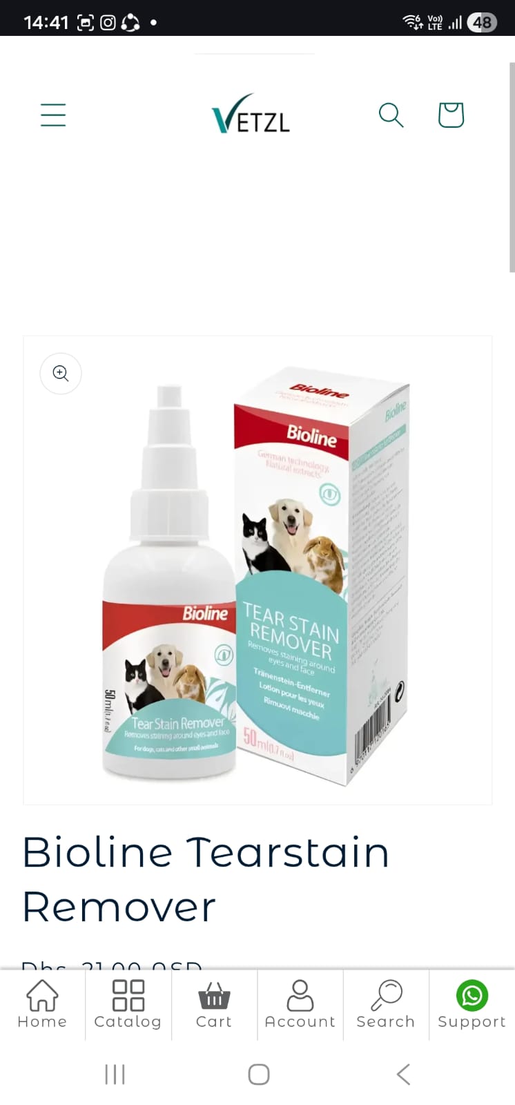 Bioline Tear Stain Remover 50ml
