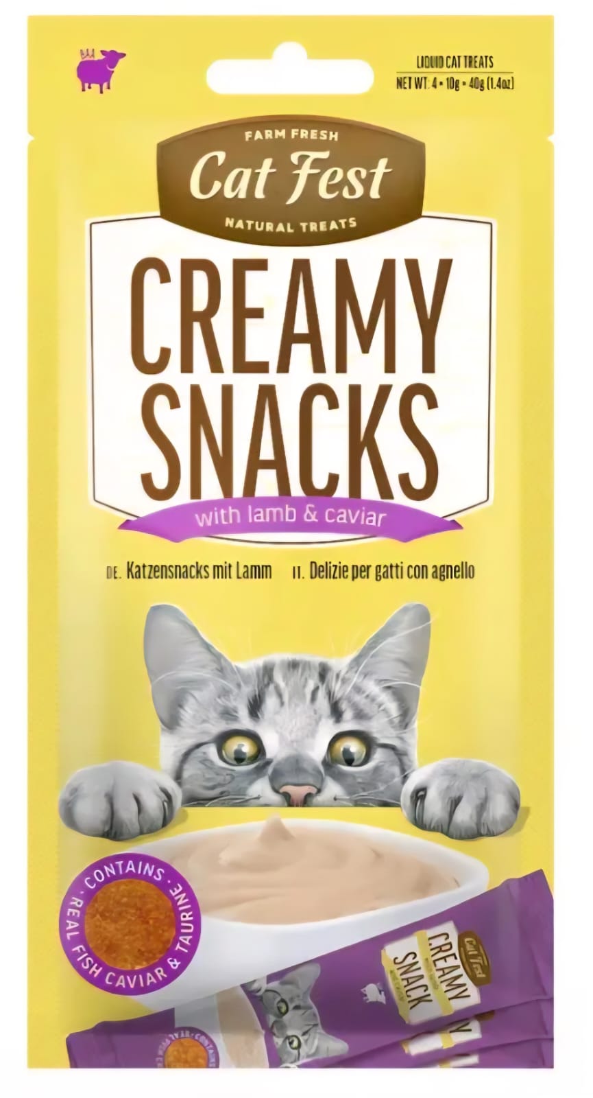 Cat Fest  Creamy Snacks With  Lamb And Caviar 40g