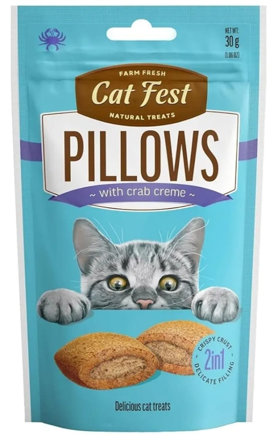 Cat Fest Natural Treats  Pillows With  Crab Crem 30g