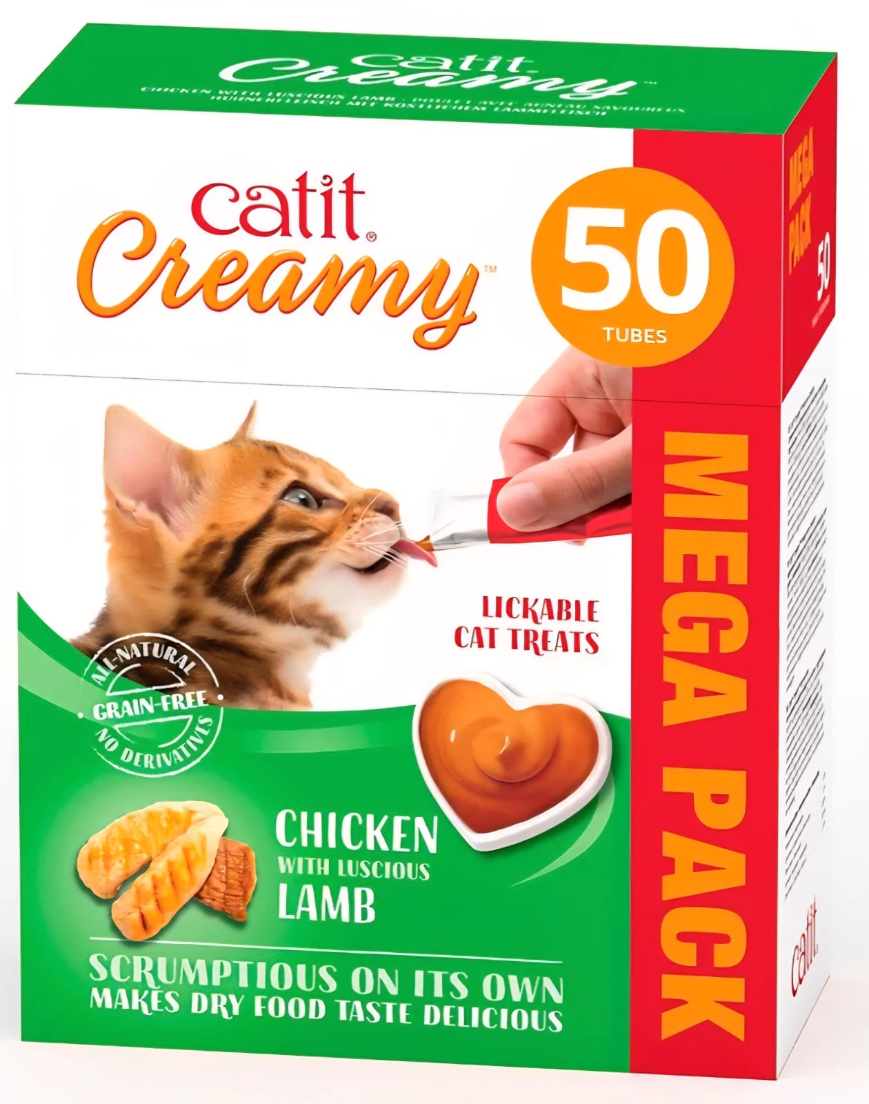 Catit  Creamy  Lickable Cat Treats  Chicken With Luscious Lamb 500g
