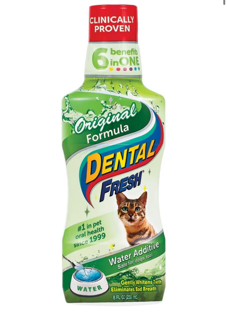 Dental Fresh Water Additive for Cats, Original Formula, 8 oz – Bad Breath Treatment