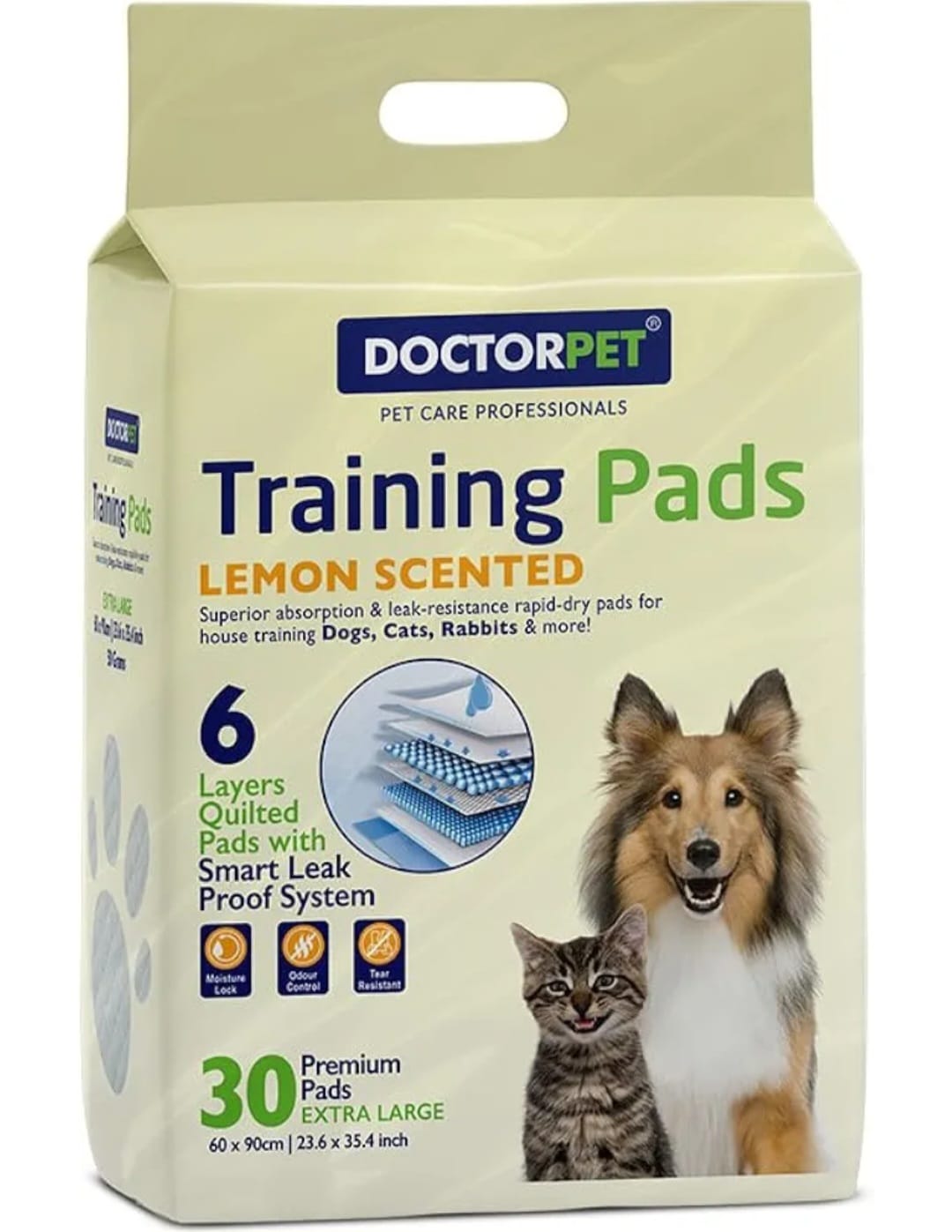 Doctorpet training pads extra large 50grams lemon