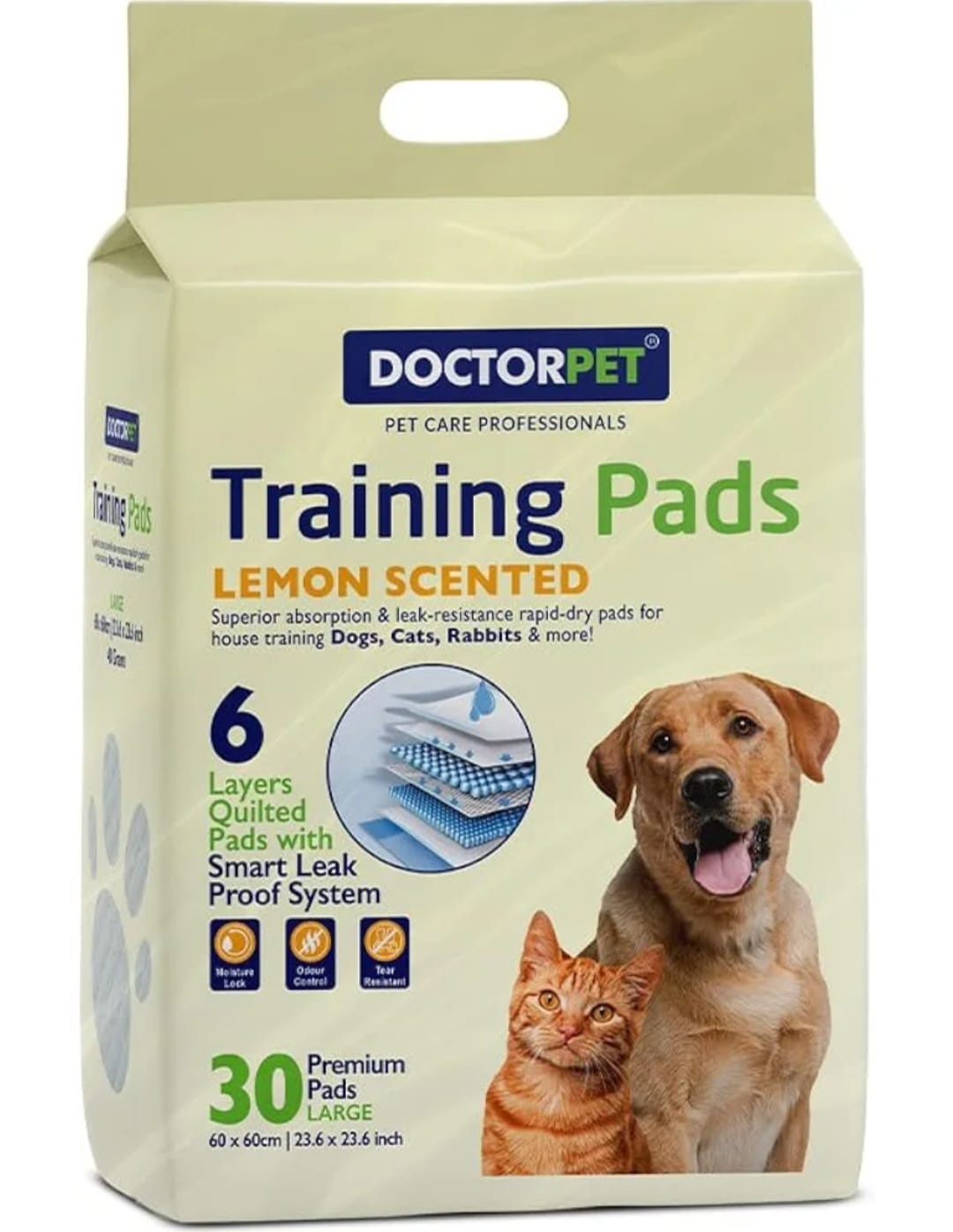 Doctorpet training pads  large 45 grams lemon