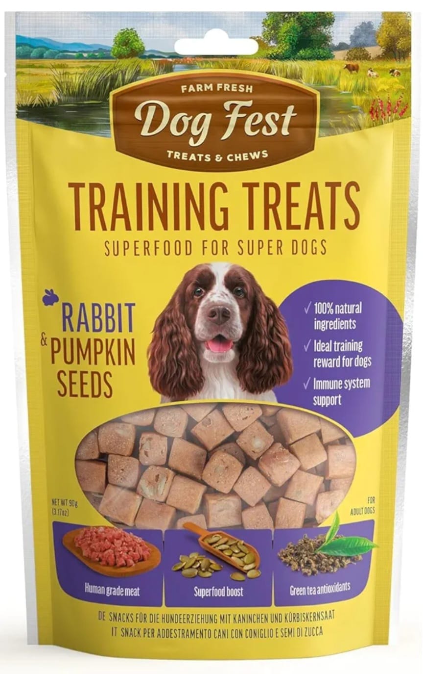 Dog Fest مكافآت تدريب أرنب وبذور اليقطين 90جم