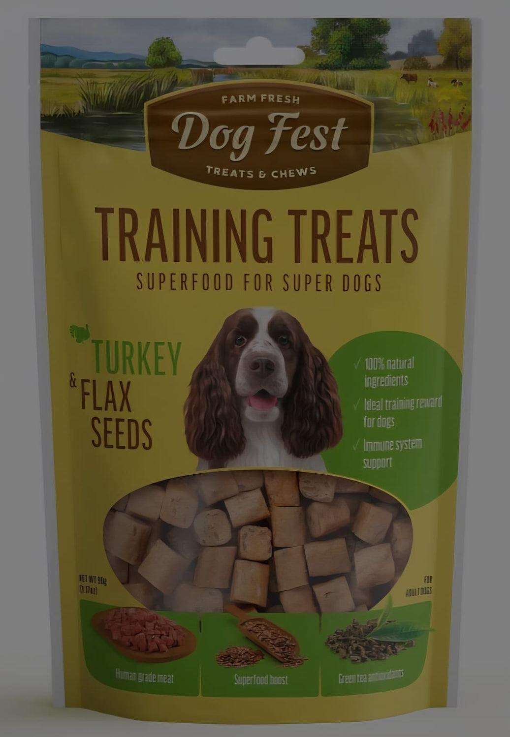 Dog Fest Trainings Treats Turkey And Flax Seeds 90g