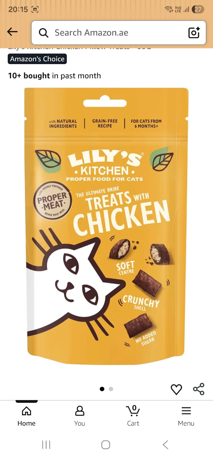Lily's kitchen Treats With Chicken For Cats 60g