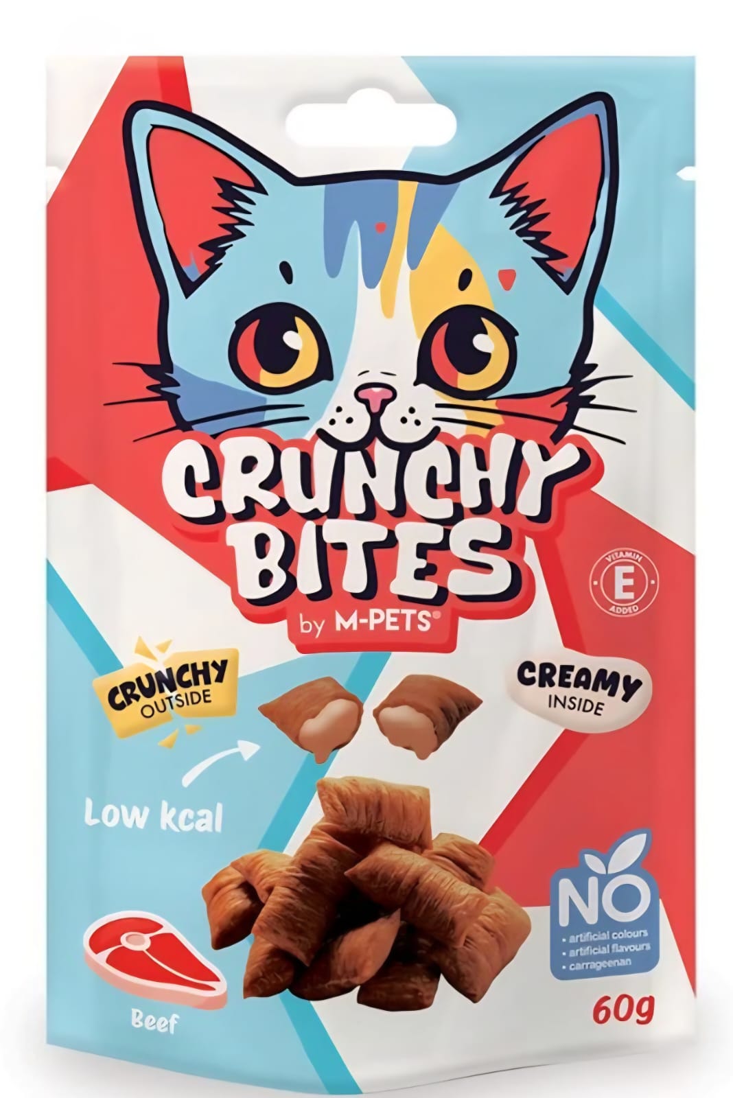 M-PETS Cat Crunchy Bites – Beef Flavour 60 g