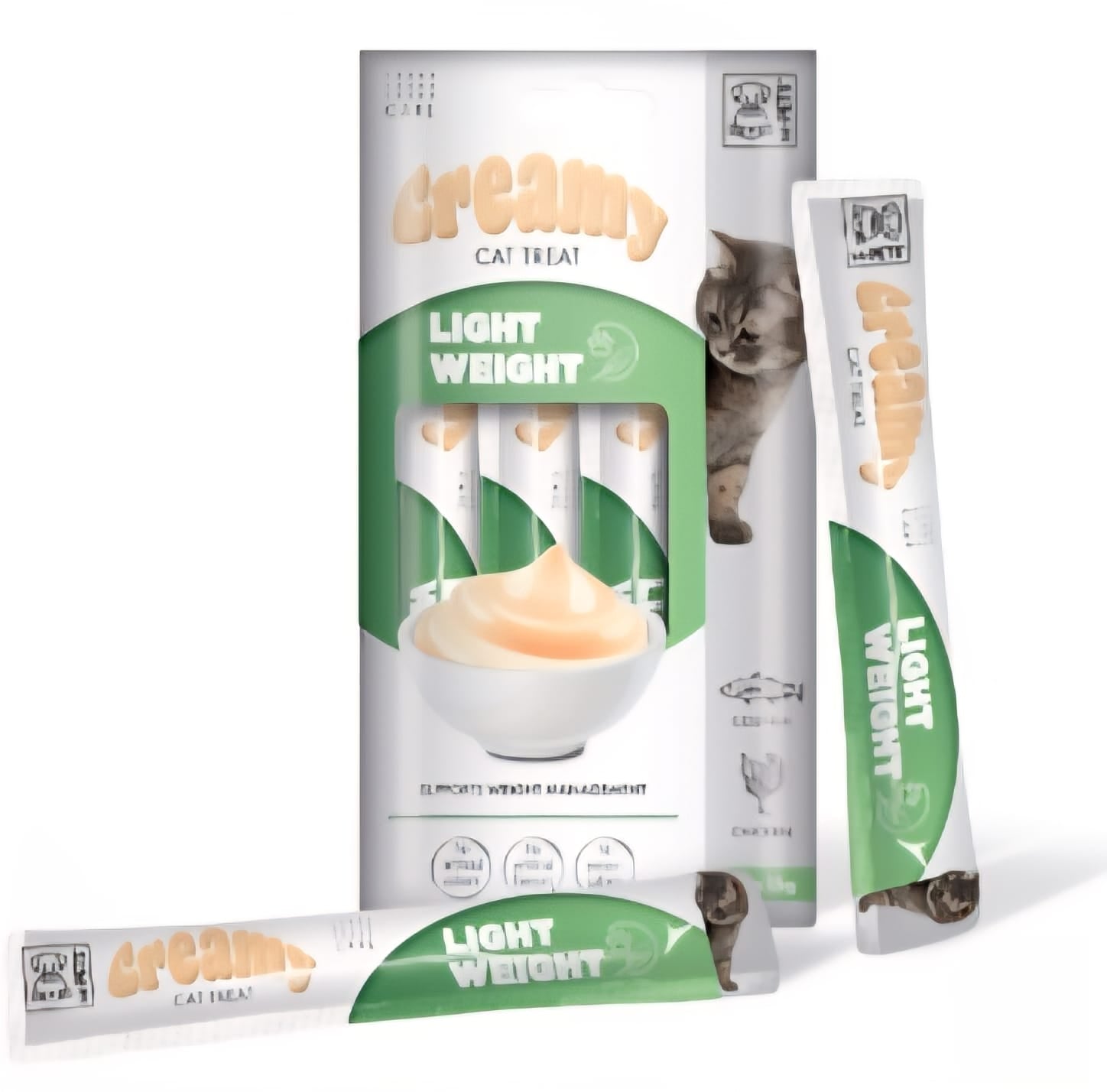 M Pets Creamy  Cat Treats Light Weight 4×15g