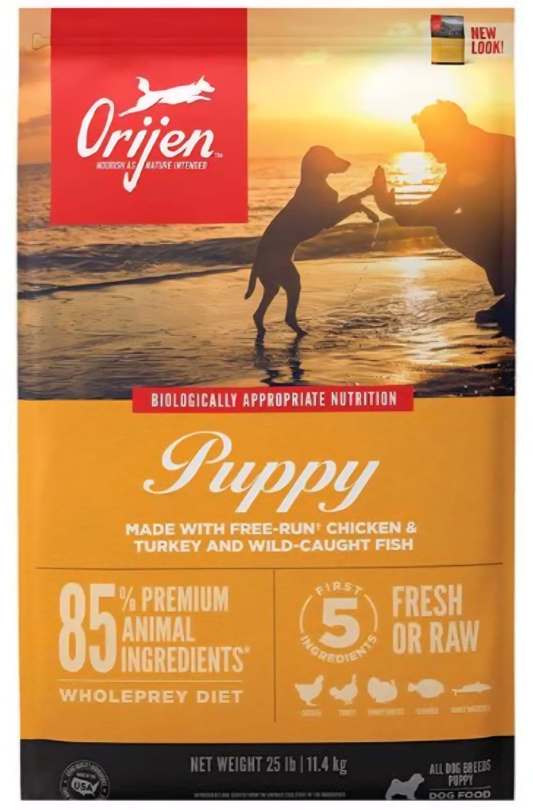 Orijen Puppy Dry Food  Made With Fresh Or Raw Chicken ,Turkey And Wild Caught Fish 6kg