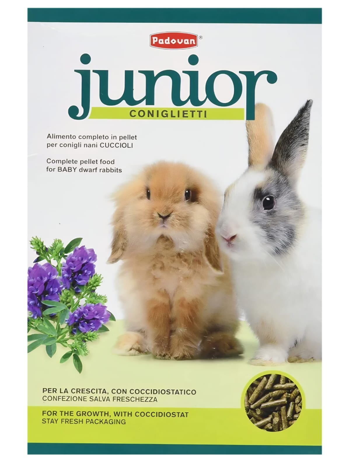 Padovan Junior Coniglietti Pellets Food For Baby  Dwarf Rabbits 850g