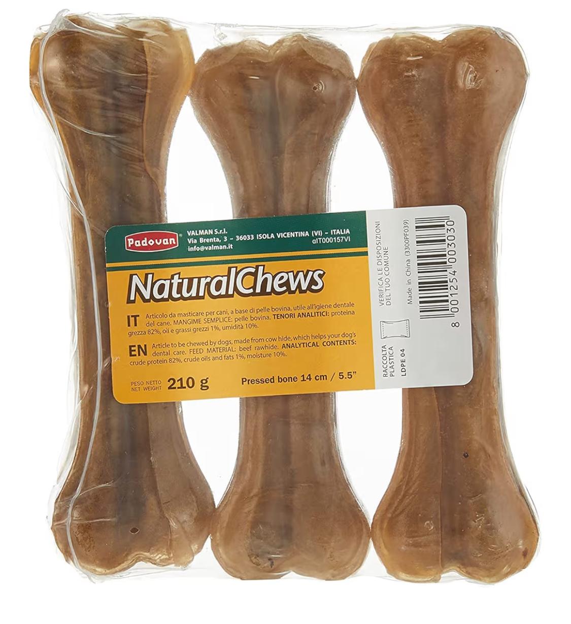 Padovan Natural Chew Bone Dog Treats, Pack of 3
