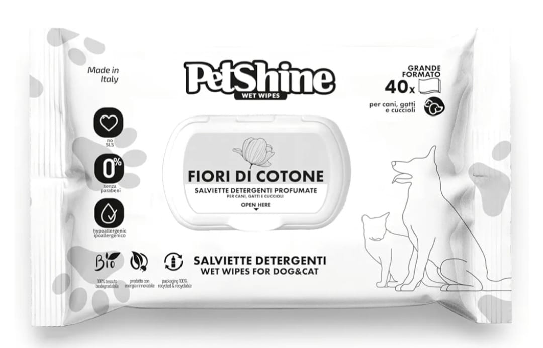 Petshine wet wipes flori di cotone