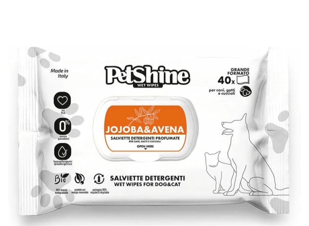 Petshine wet wipes jojoba and avena