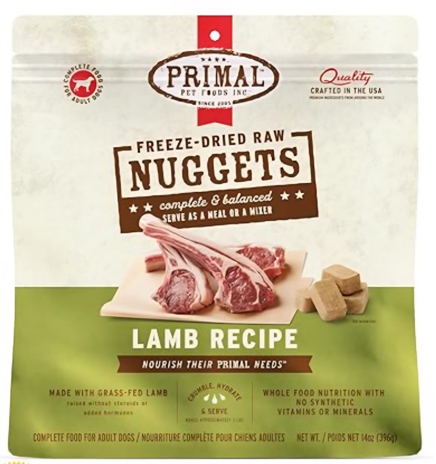 Primal  Dried Freeze  Raw Nuggets Lamb Recipe 155g