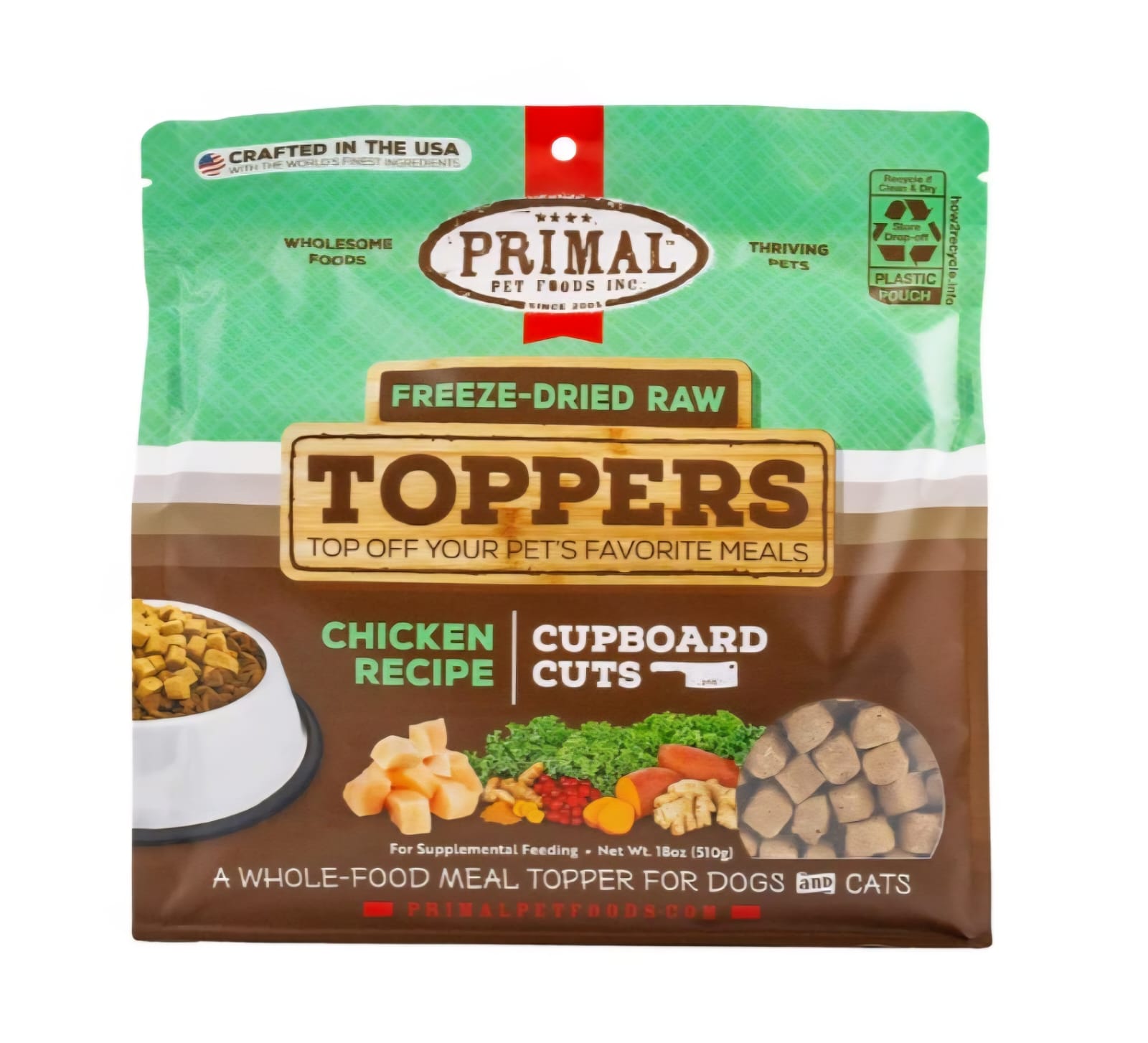Primal Freeze Dried Raw  Toppers   Chicken  Recipe  Dogs And Cats 99g