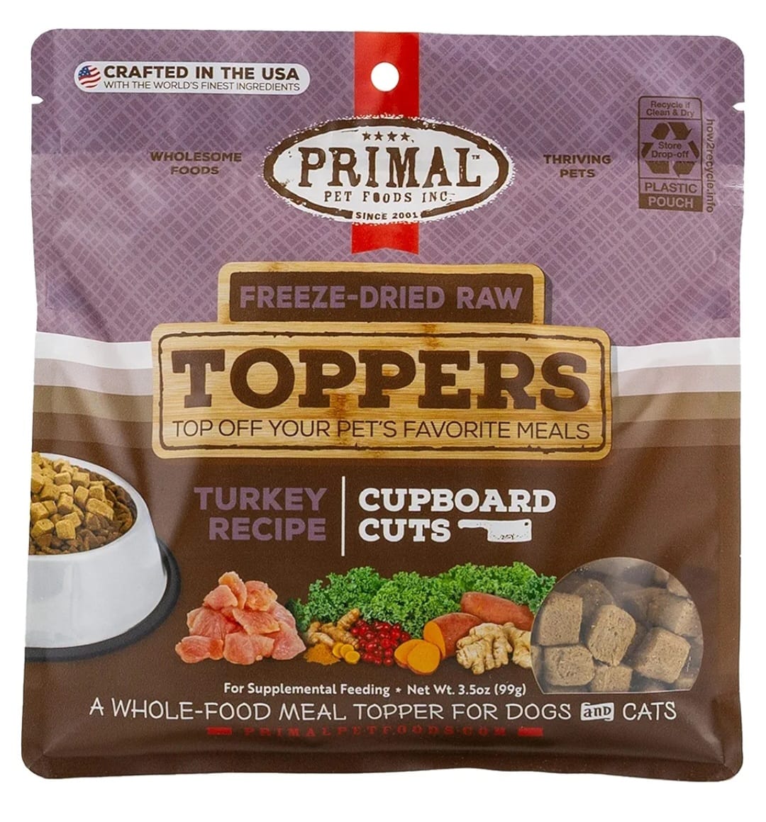 Primal Freeze Raw Dried Toppers Turkey Dogs And Cats 99g