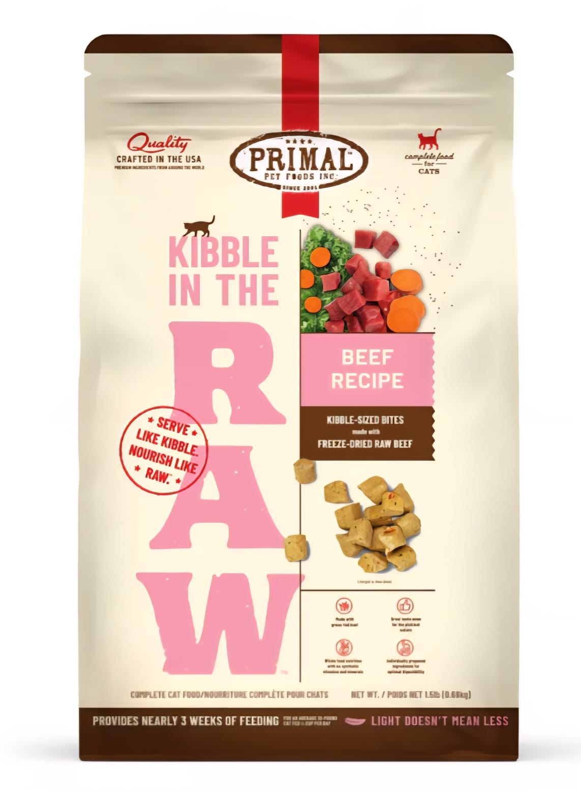 Primal Kibble InThe Raw Beef Recipe For Cats 0.68kg