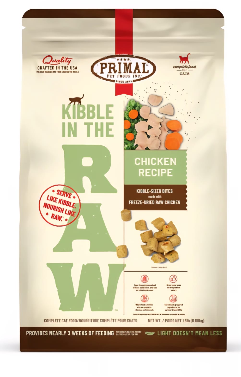 Primal  Kibble InThe Raw Chicken Recipe For Cats 0.68kg