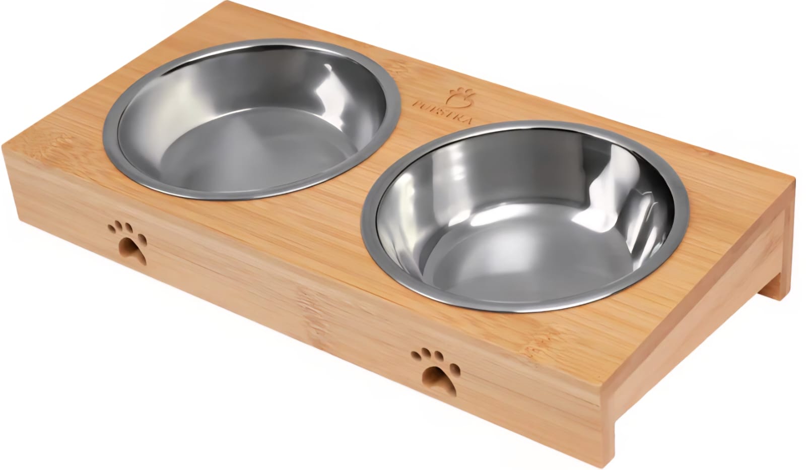 Pupstra  Bamboo Double Bowl