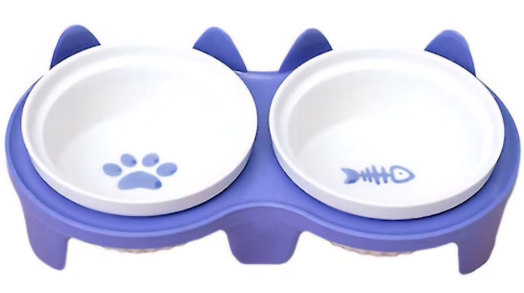 SAAS Ceramic Bowl With Stand – 2 Piece (Purple)