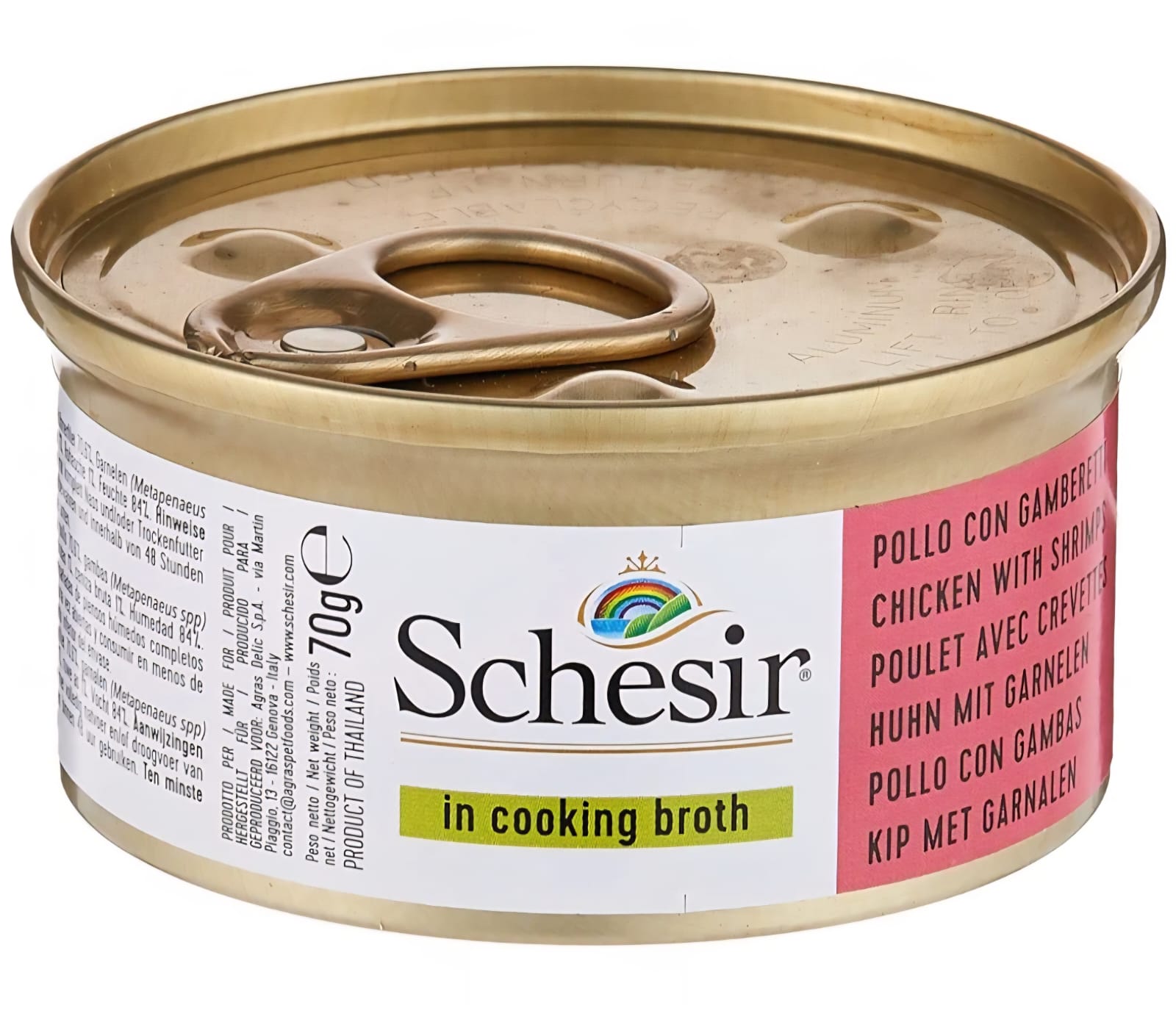 Schesir  In Cooking Broth  Chicken With  Shrimp  For Cats 70g