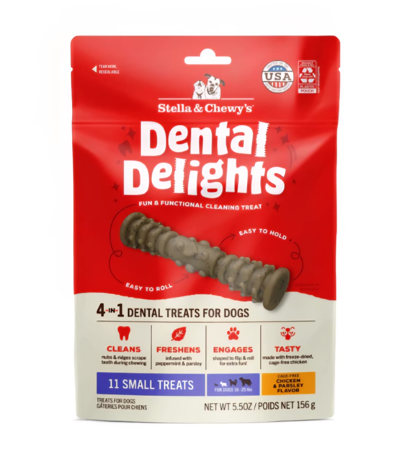 Stella And Chewy's Dental Delights  11 Small Treats for Dogs 156g