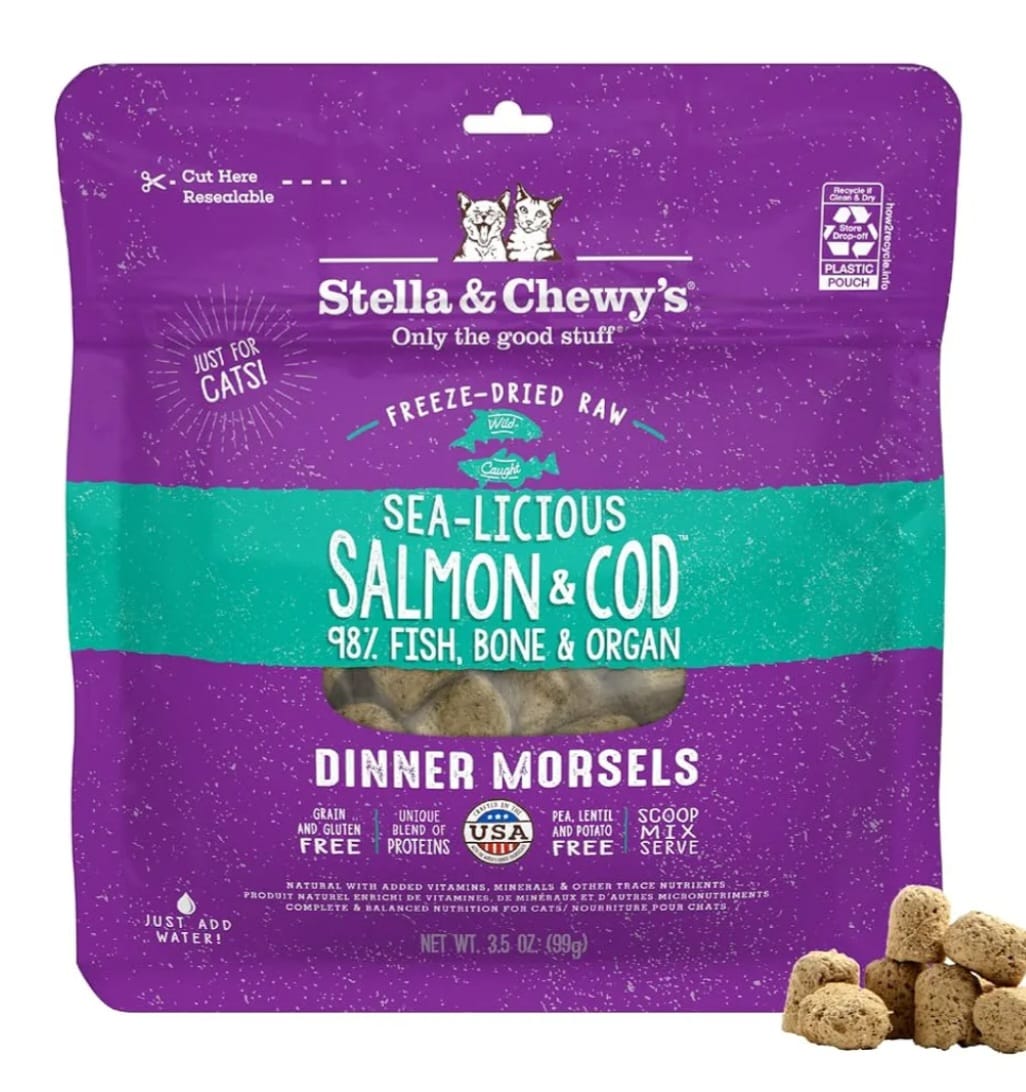 Stella And Chewy's Freeze Dried Raw Salmon And  Cod cat treats 99g
