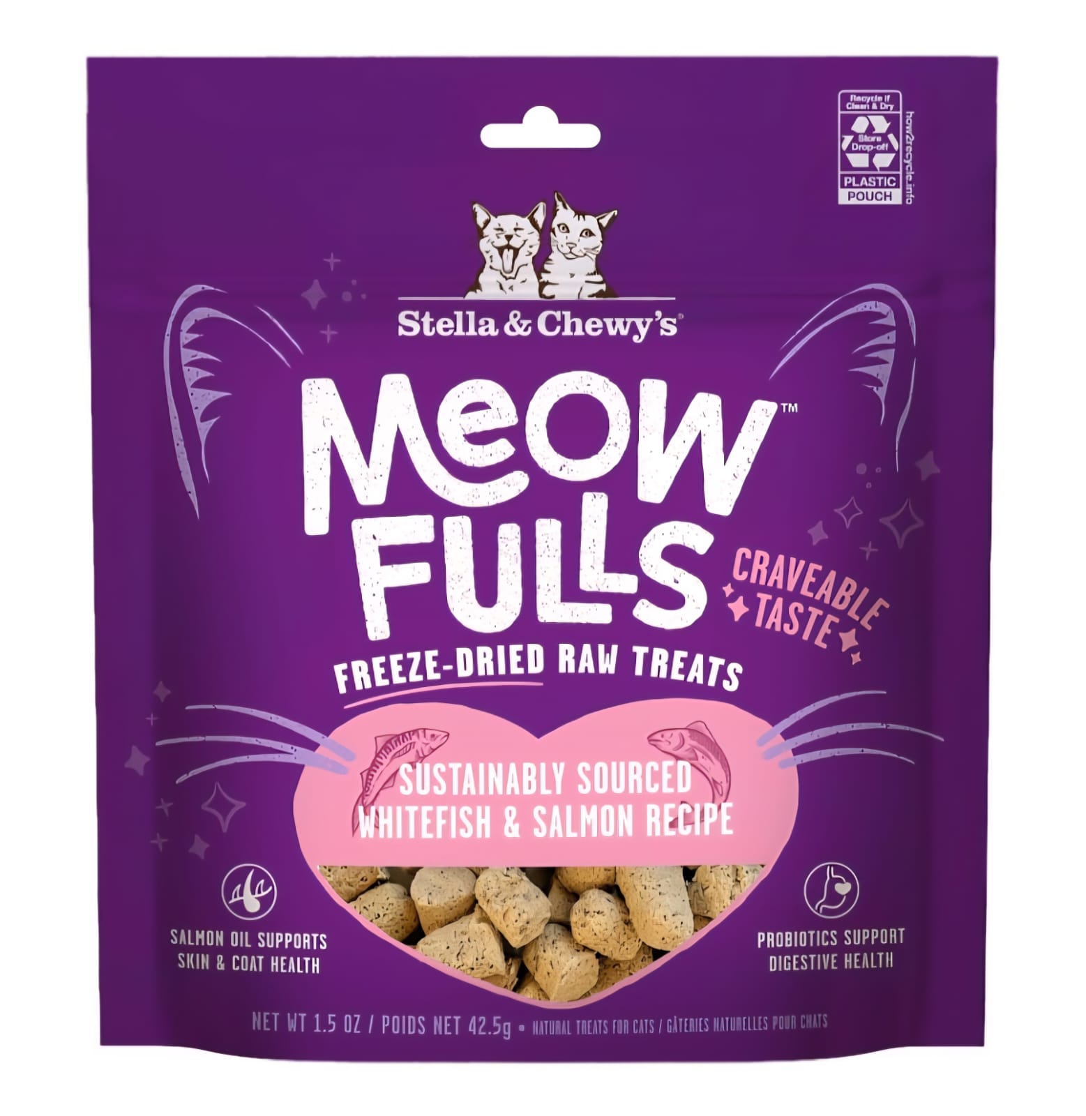 Stella And Chewy's Freeze Dried Raw Treats Whitefish And Salmon Recipe For Cats42.5 g
