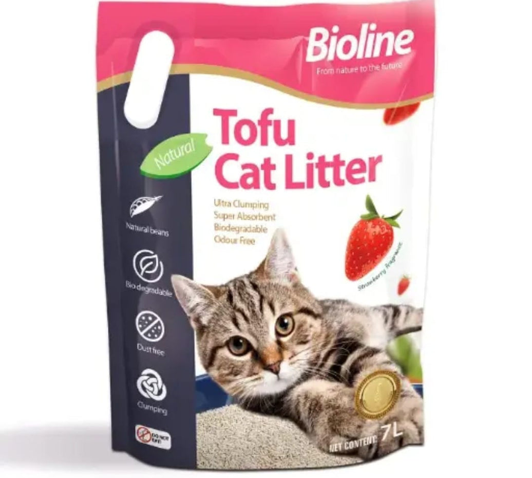 Bioline Tofu cat litter  7litre strawberry