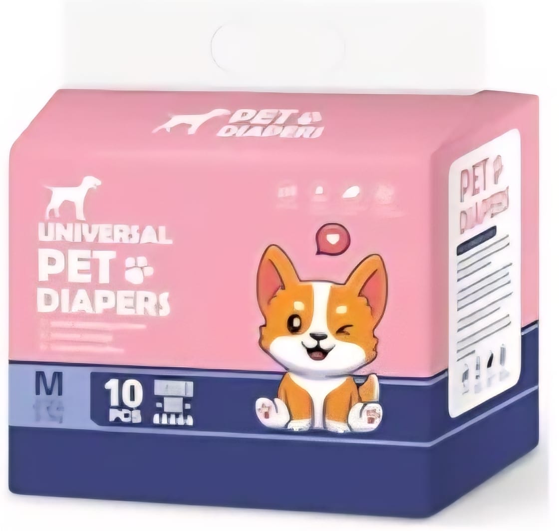 Universal Pet Female Diapers – 10pcs (Medium, 3–7kg)