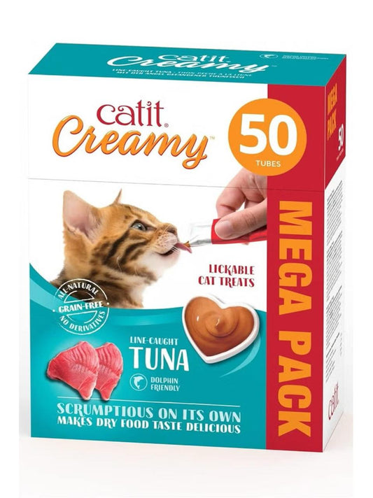 Catit Creamy Treats Mega Pack Tuna, 50 tubes/box