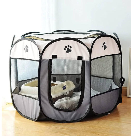SENCONE Portable Pet Playpen, Dog Playpen Foldable Pet Exercise Pen Tents Dog House Playground for Puppy Dog/Cat Indoor Outdoor Travel Camping Use Large