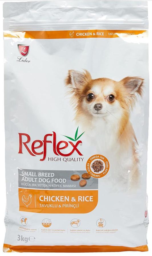 Reflex Small Breed Adult Dog Food, Chicken & Rice, 3kg