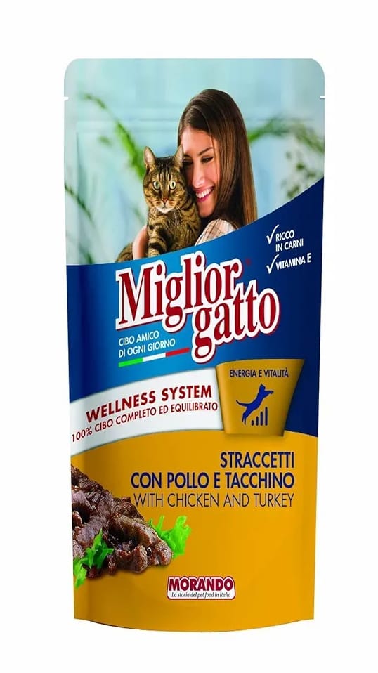 Miglior Gatto Chicken and Turkey Cat Food Pouch, 100g