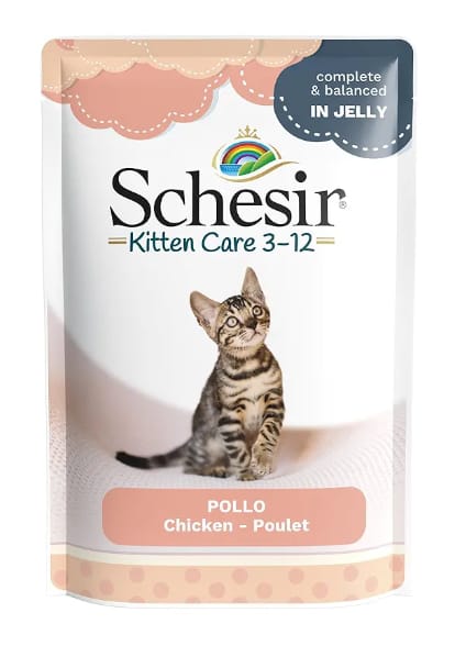 Schesir Kitten Pouch Jelly Chicken Fillets 85gm, Multicolor