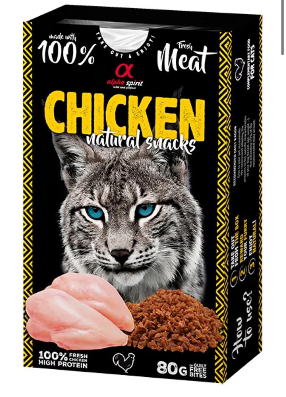 Alpha Spirit Natural Snacks for Cats - Chicken 80g